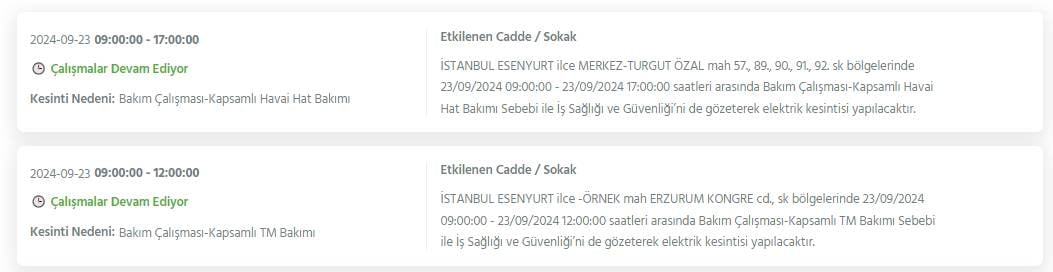 İstanbul'un 22 ilçesinde bu gece yarısından itibaren elektrik kesintileri yaşanacak 15